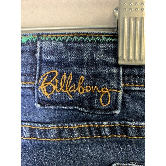 Billabong Jeans Womens 3 Low Rise Blue Bootcut Flare Stretch Denim Y2K Vintage - Picture 3 of 10